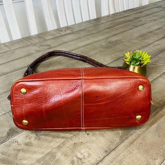 Vintage Fossil Shoulder Bag Red Pebbled Leather Y2K - Picture 5 of 8